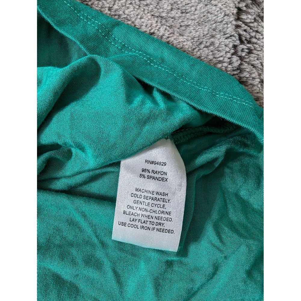 Harlow & Rose Short Sleeve V Neck Shirt Women's Size XL Green - Picture 4 of 9